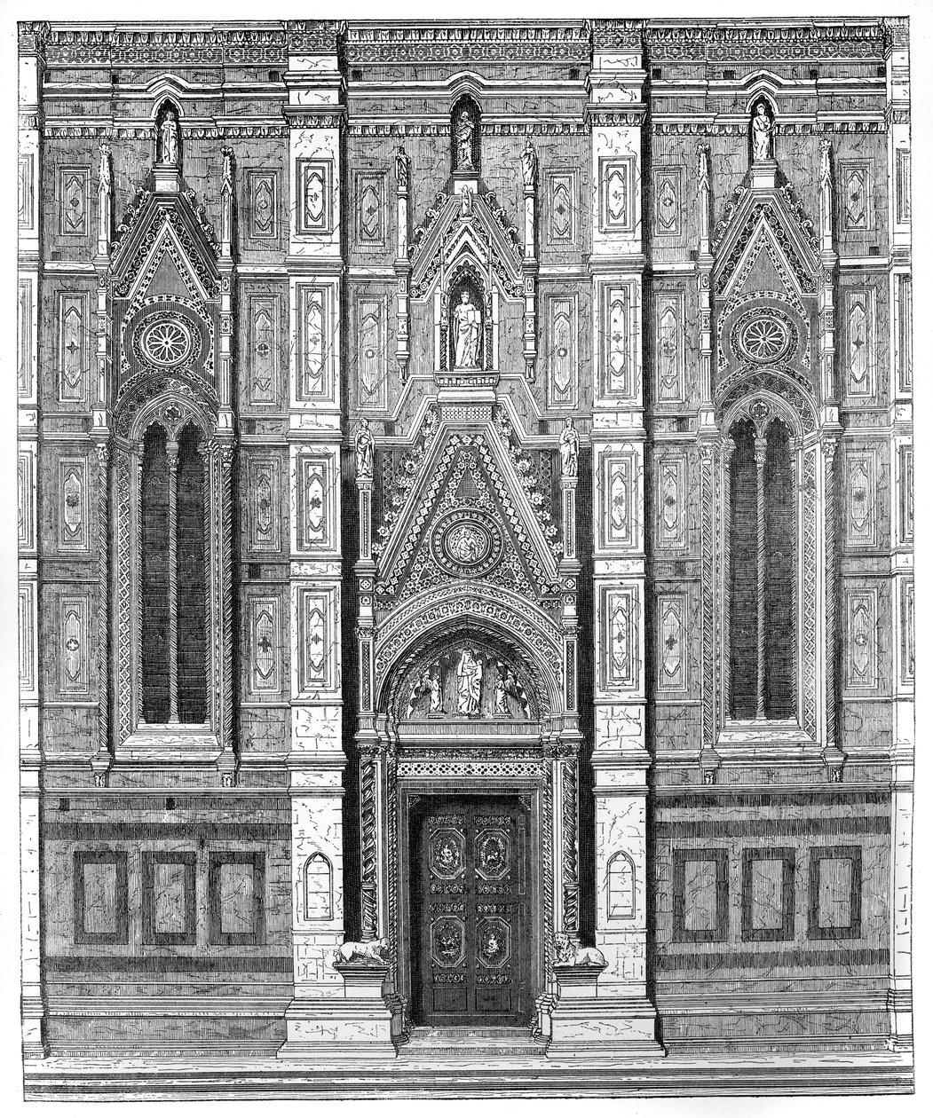 Den kanoniske porten til basilikaen Santa Maria del Fiore, Firenze, Italia, 1882 av Unbekannt