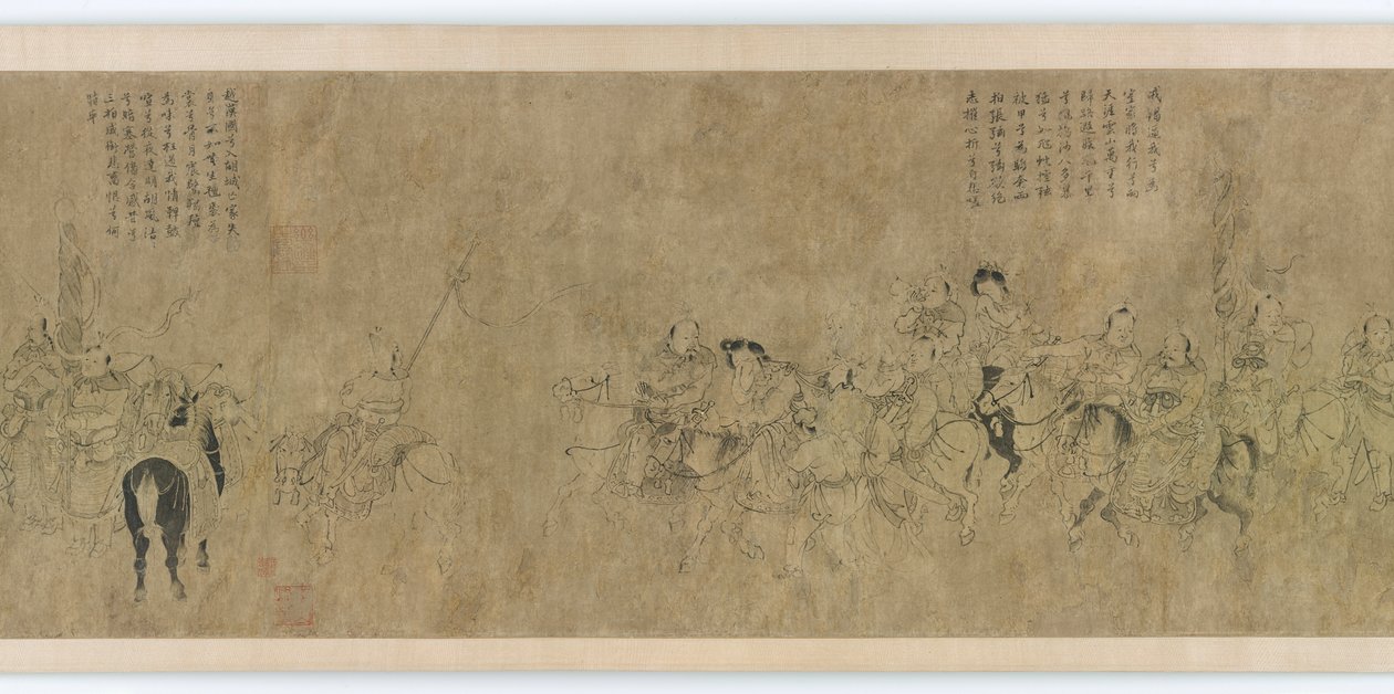 Fangenskapet til Cai Wenji, Ming-dynastiet, 1300-1400-tallet. av Unbekannt
