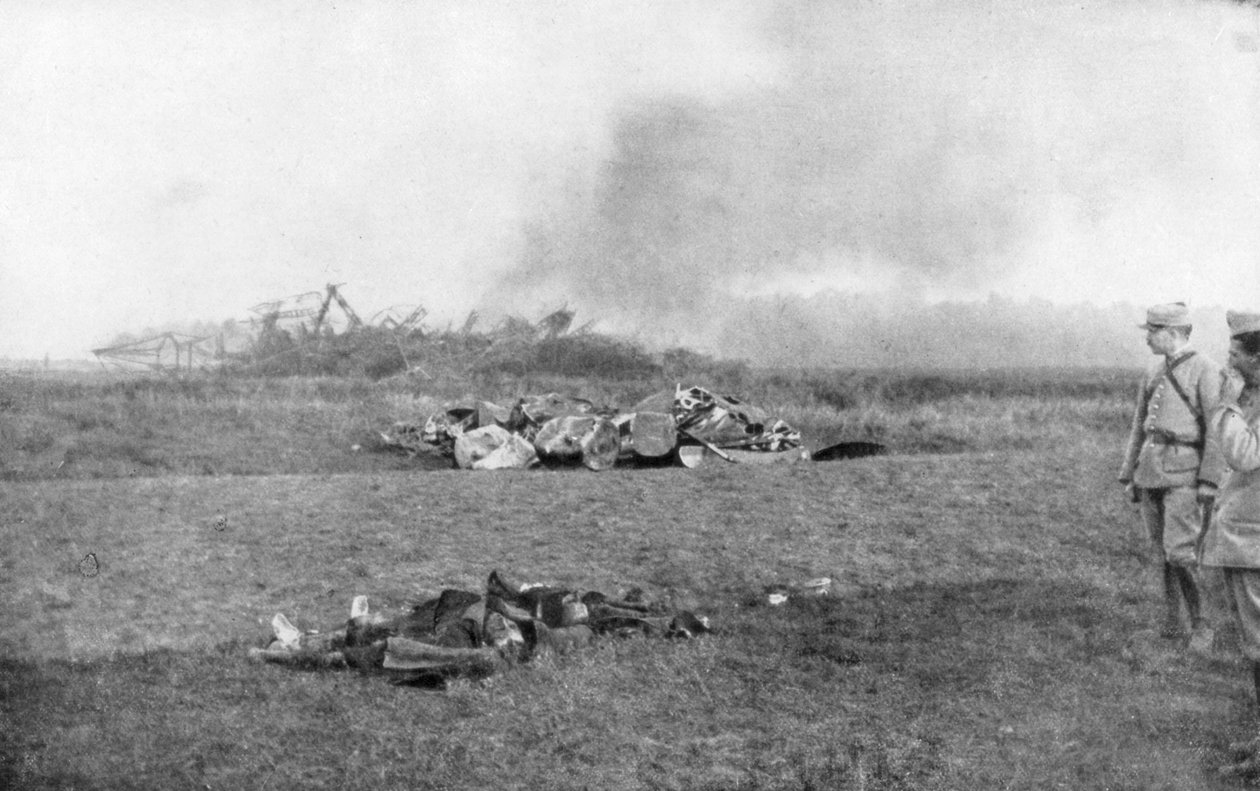 Kadaveret til Zeppelin LZ93 L44, St Clement, Frankrike, 20. oktober 1917 av Unbekannt