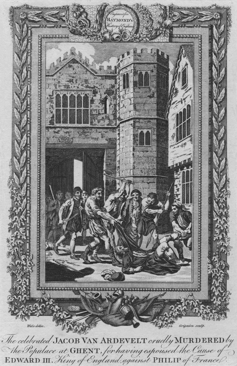 Den berømte Jacob Van Ardevelt ble grusomt myrdet av befolkningen i Gent, c1787 av Unbekannt