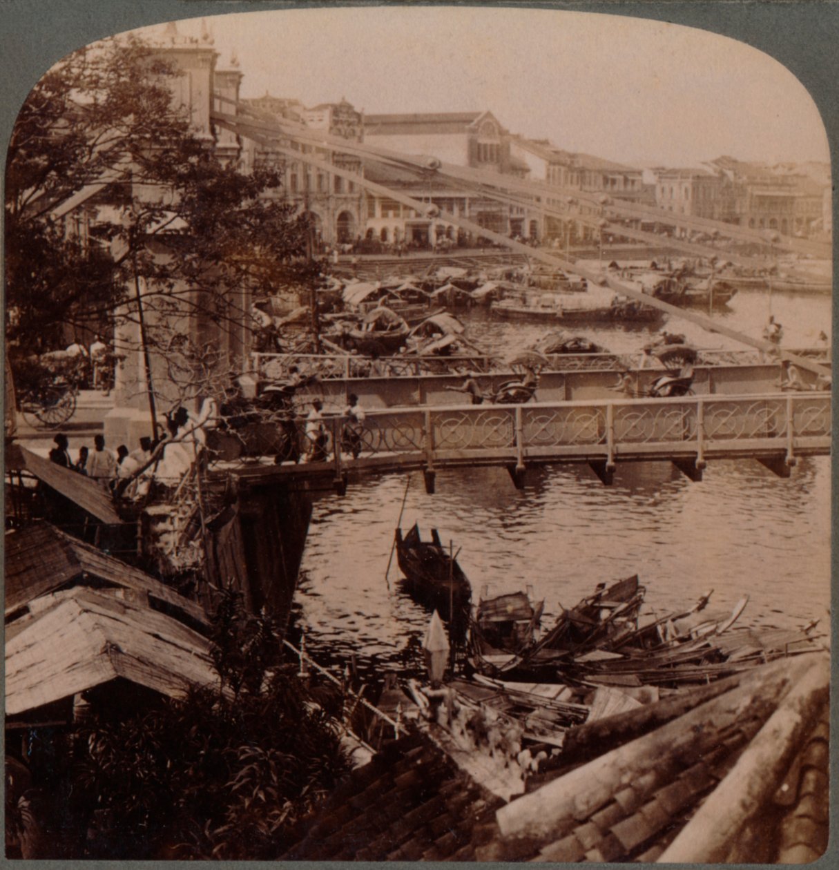 Sentrum av trafikk - Singapore River og Kavanagh Bridge, fra Surveyors kontor, Singapore, 19 av Unbekannt