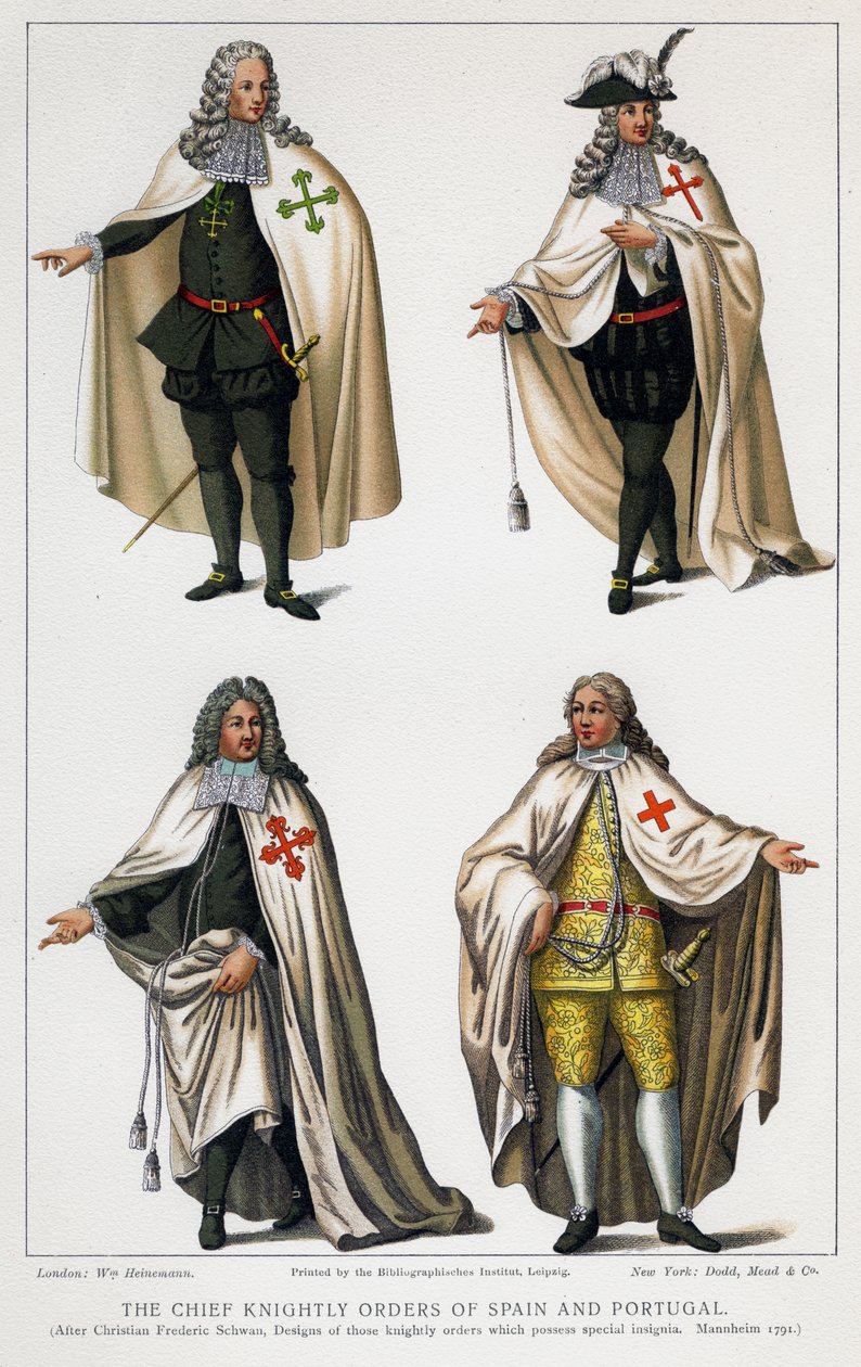 De viktigste ridderordener i Spania og Portugal, ca 1930-tallet av Unbekannt