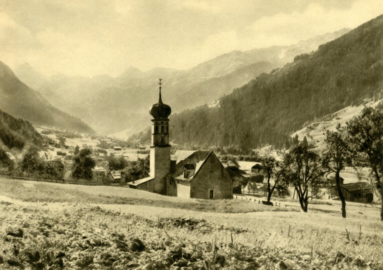 Kirken Sankt Nikolaus i Gortipohl, Østerrike, c1935. av Unbekannt