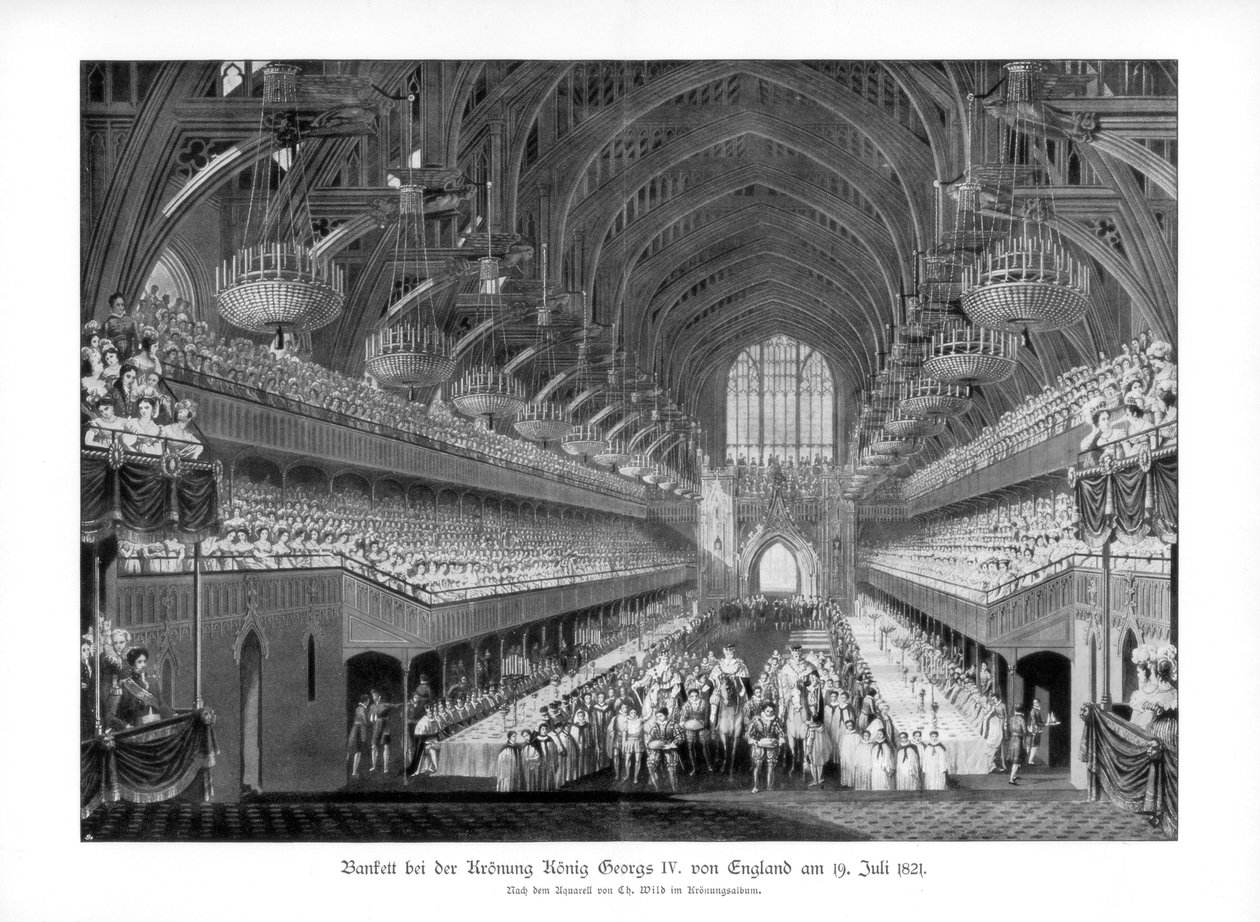 Kroningsbanketten til George IV i Westminster Hall, London, 19. juli 1821 1900 av Unbekannt