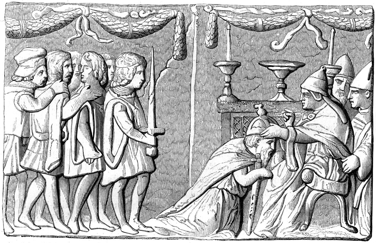 Kroningen av keiser Sigismund 1368-1437 av pave Eugene IV, 1400-tallet 1849 av Unbekannt