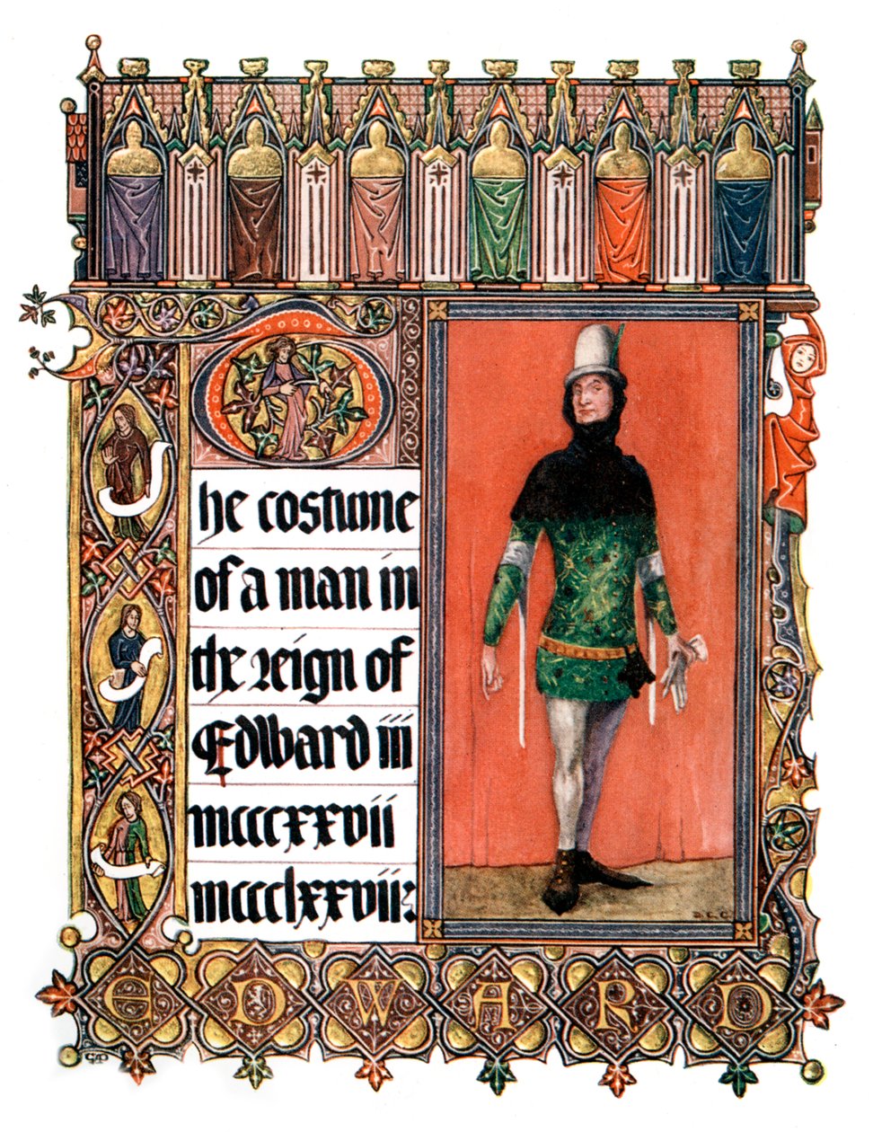Kostymet til en mann under Edward IIIs regjeringstid, 1909 av Unbekannt