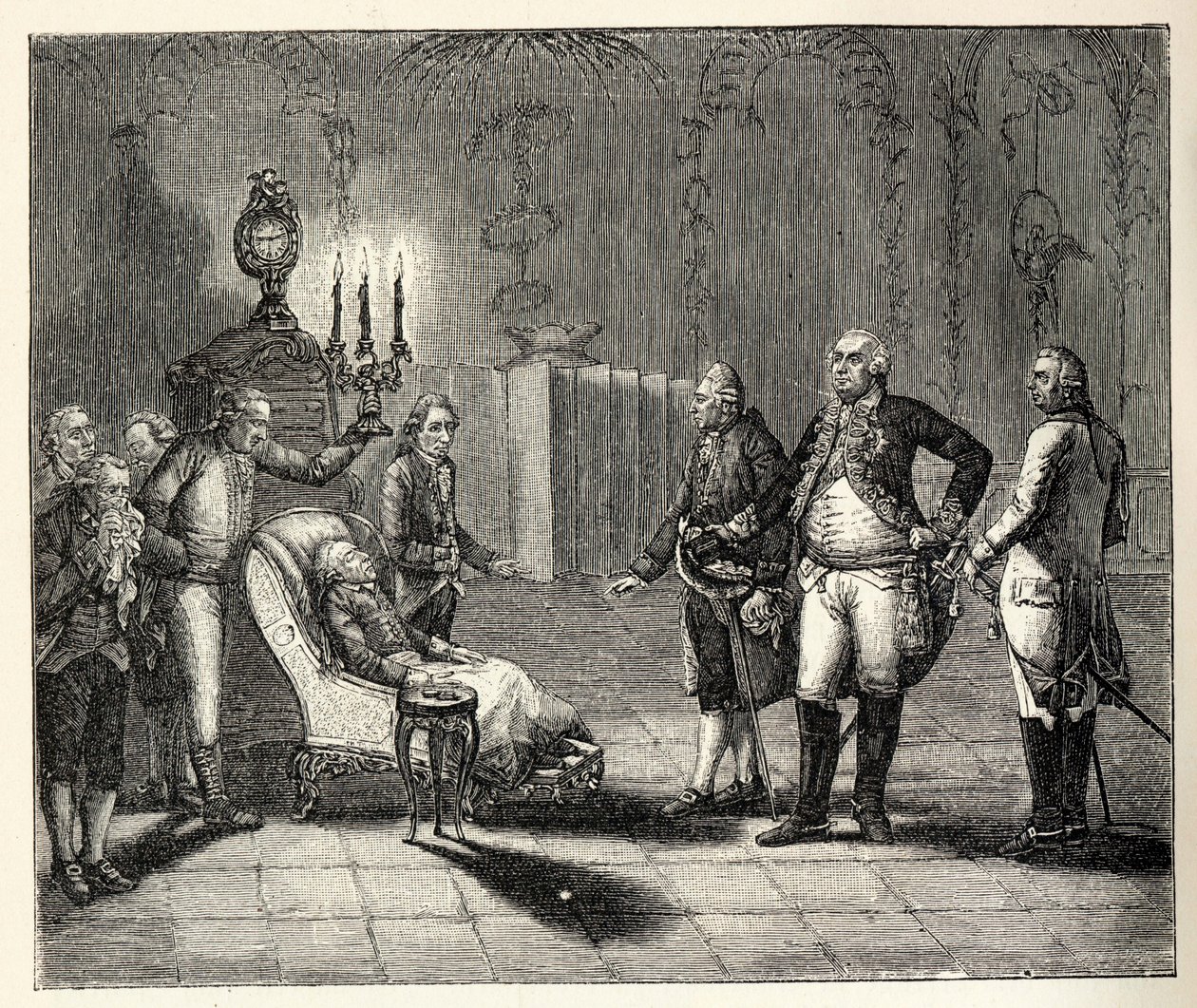 Frederick IIs død 17. august 1786. av Unbekannt