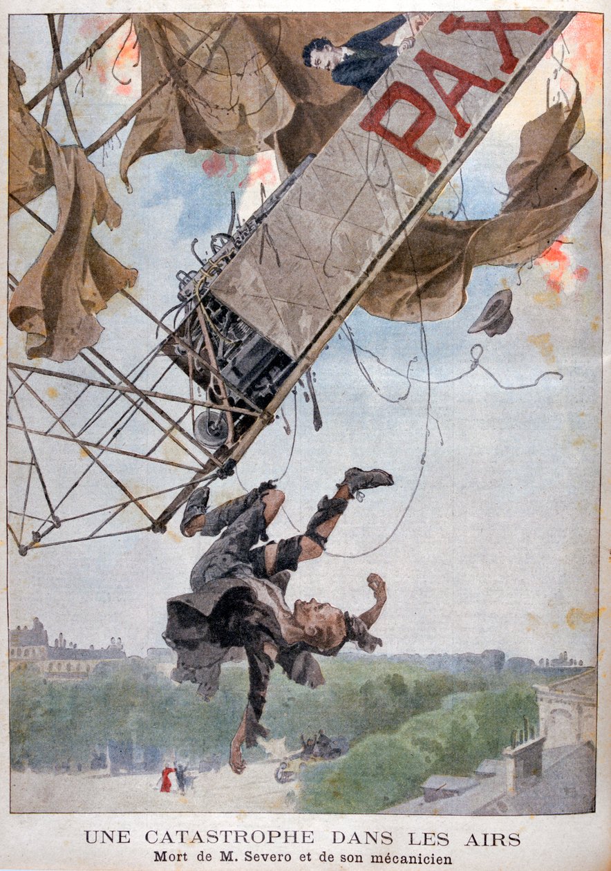 Flygeren Auguste Severos død over Paris, 1902 av Unbekannt