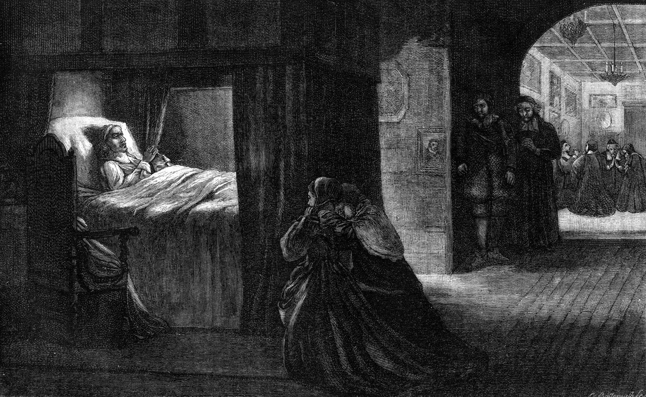 Oliver Cromwells dødsleie, 3. september 1658, 1800-tallet av Unbekannt