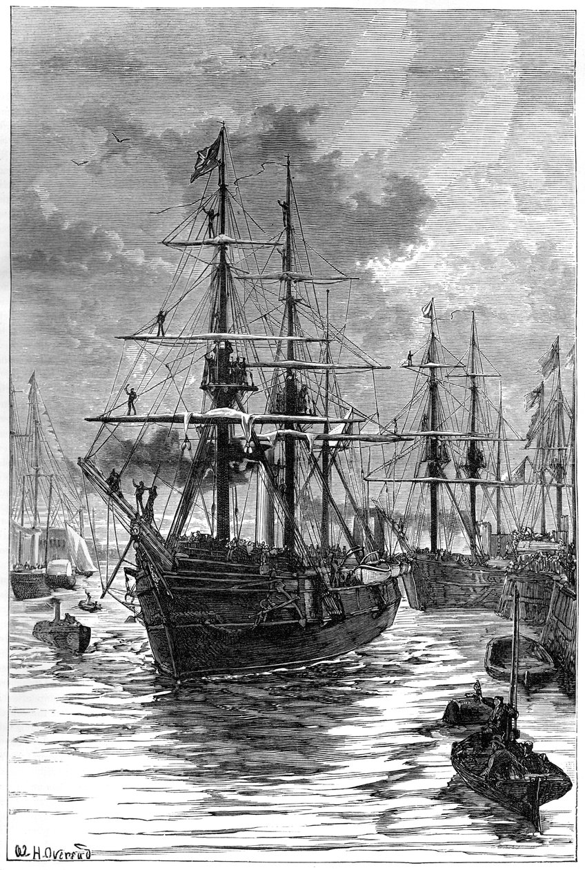 Avgangen til Albert og Discovery fra Portsmouth, 1800-tallet av Unbekannt