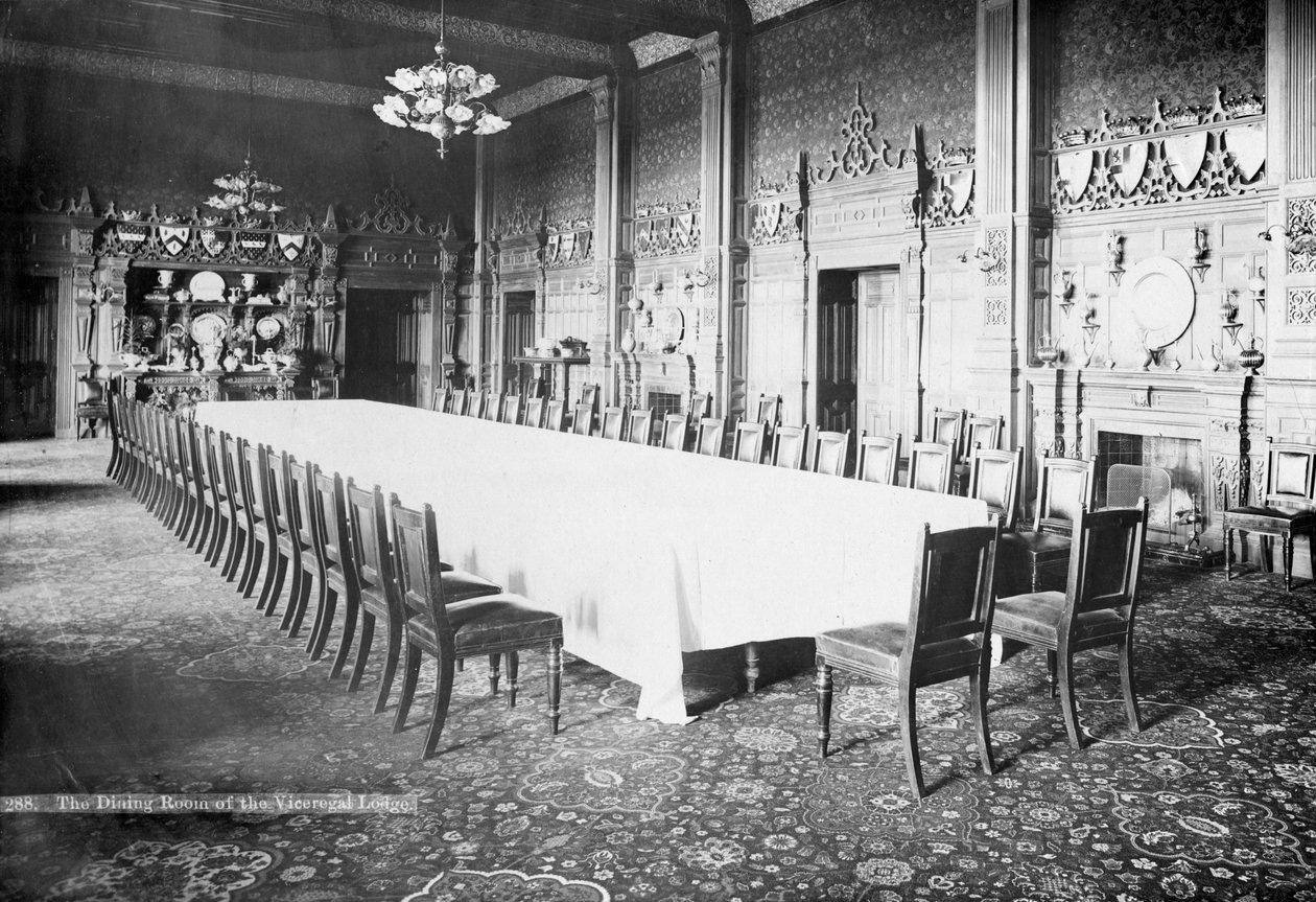 Spisestuen, Viceregal Lodge, India, 1900-tallet av Unbekannt