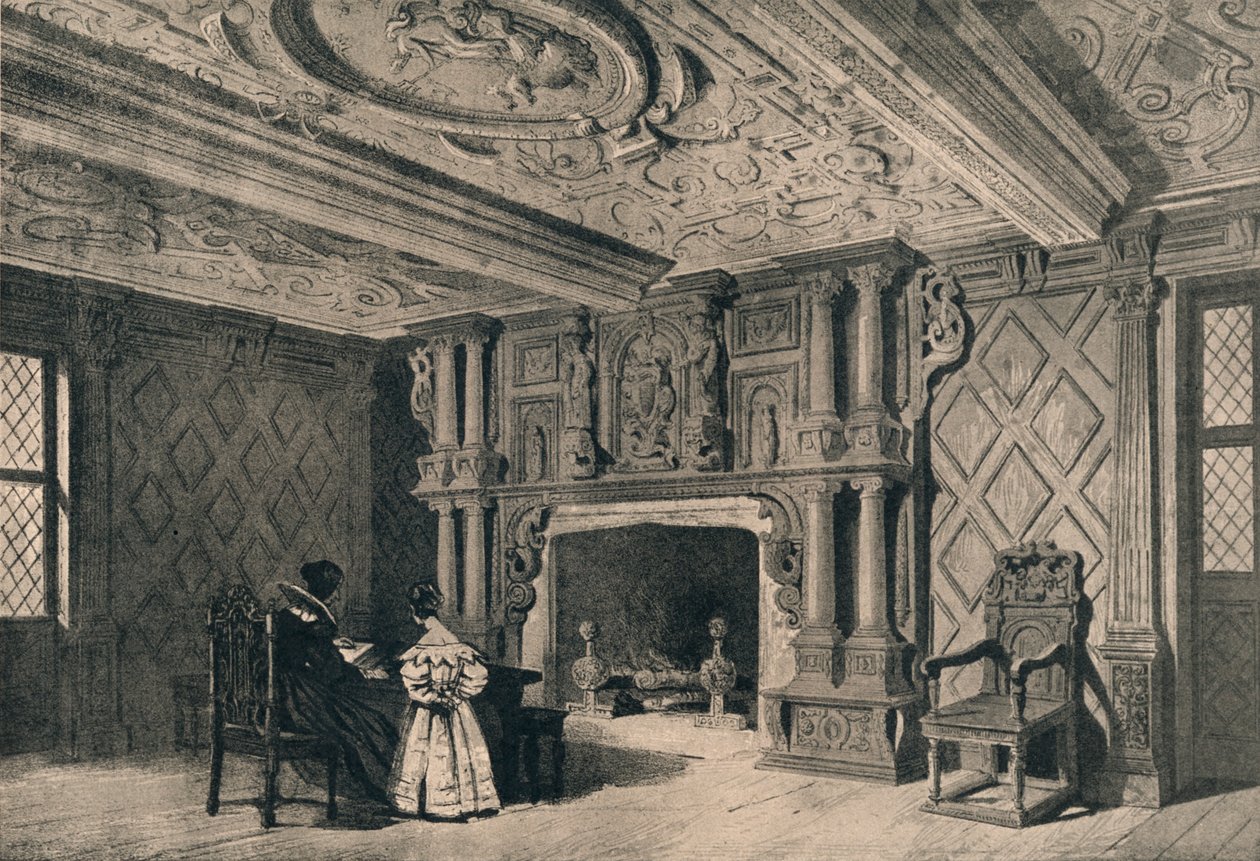 Salongen, Park Hall, Shropshire, 1915 av Unbekannt