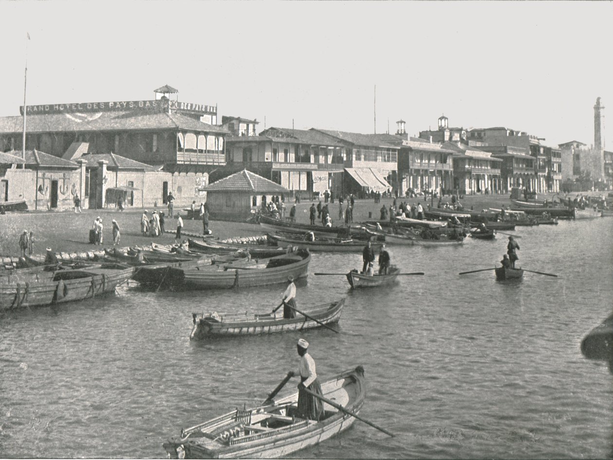 Inngangen til Suez-kanalen ved Port Said, Egypt, 1895. av Unbekannt