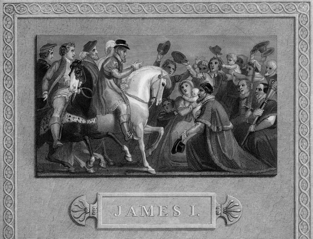 James I:s inntog i London, c1603, 1800-tallet av Unbekannt