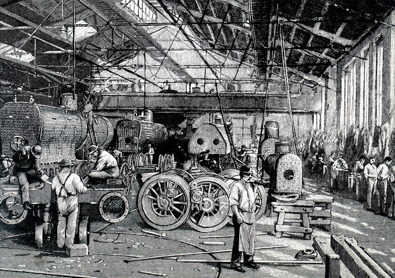 Byggebutikken til Baldwin Locomotive Works. av Unbekannt
