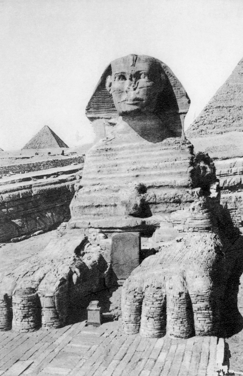 Den utgravde sfinksen, Kairo, Egypt, ca 1920-tallet av Unbekannt