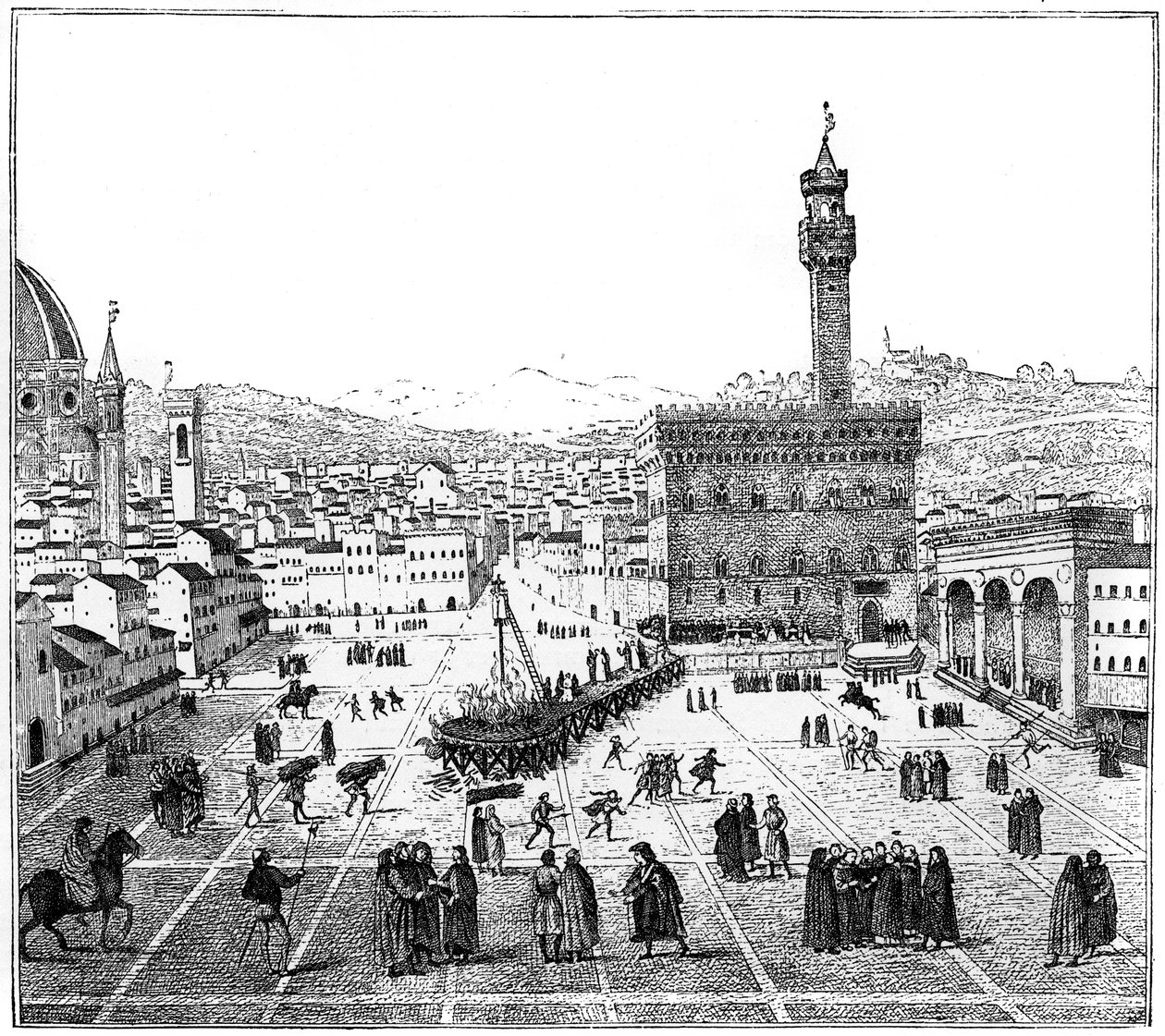 Henrettelsen av Girolamo Savonarola på Piazza Della Signoria, Firenze, 1882 av Unbekannt