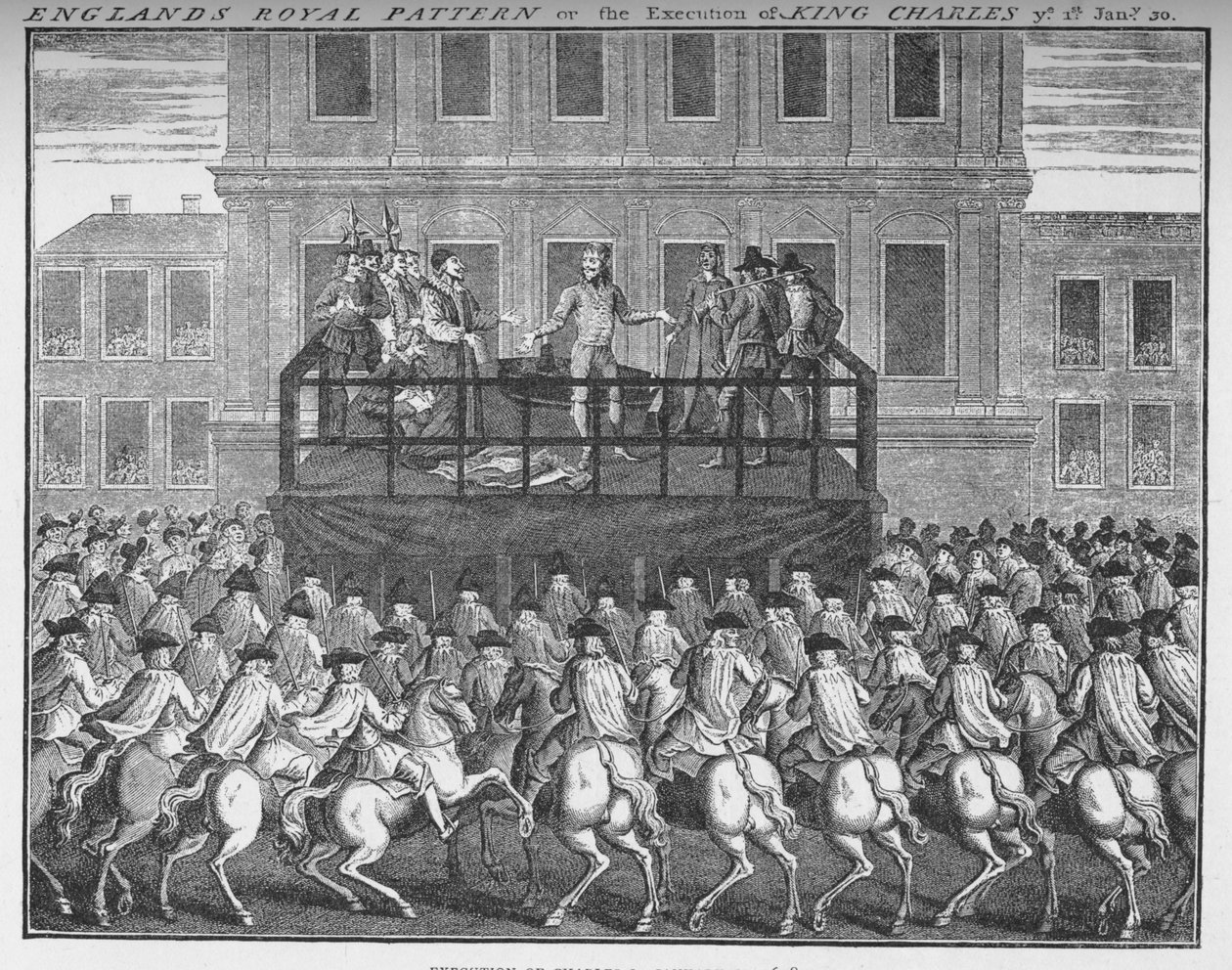 Henrettelsen av kong Charles I, 30. januar 1649, c1735 1903 av Unbekannt