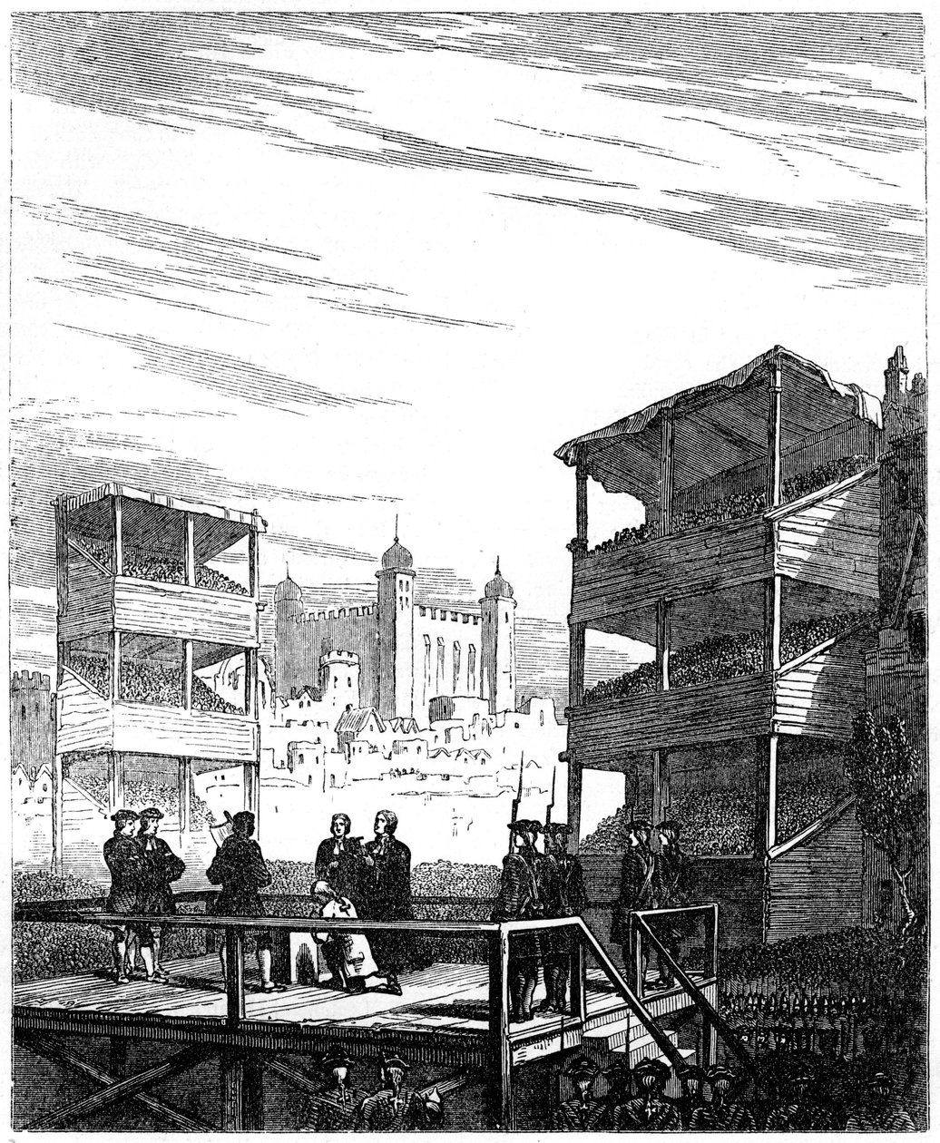 Henrettelsen av Lord Derwentwater 1689-1716 på Tower Hill, London, 1716 1800-tallet av Unbekannt