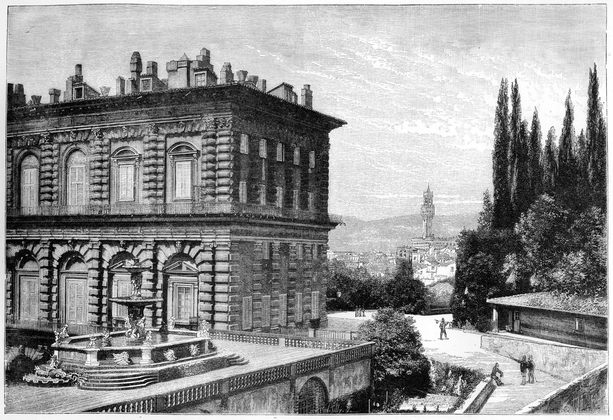 Fasaden til Ammanati, Pitti-palasset, Firenze, Italia, 1882 av Unbekannt