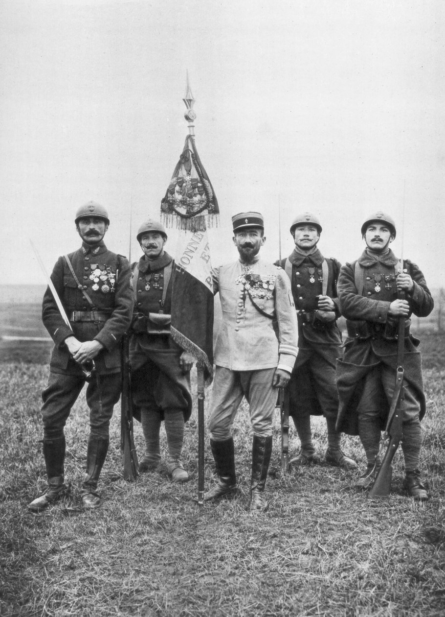 Flagget til Regiment de Marche, fra den franske fremmedlegionen, c1914-1918 av Unbekannt