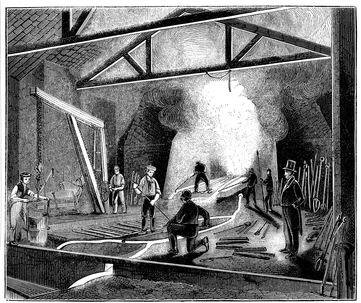 Støperiet eller støpehuset, Butterley Ironworks, Derbyshire, 1844 av Unbekannt