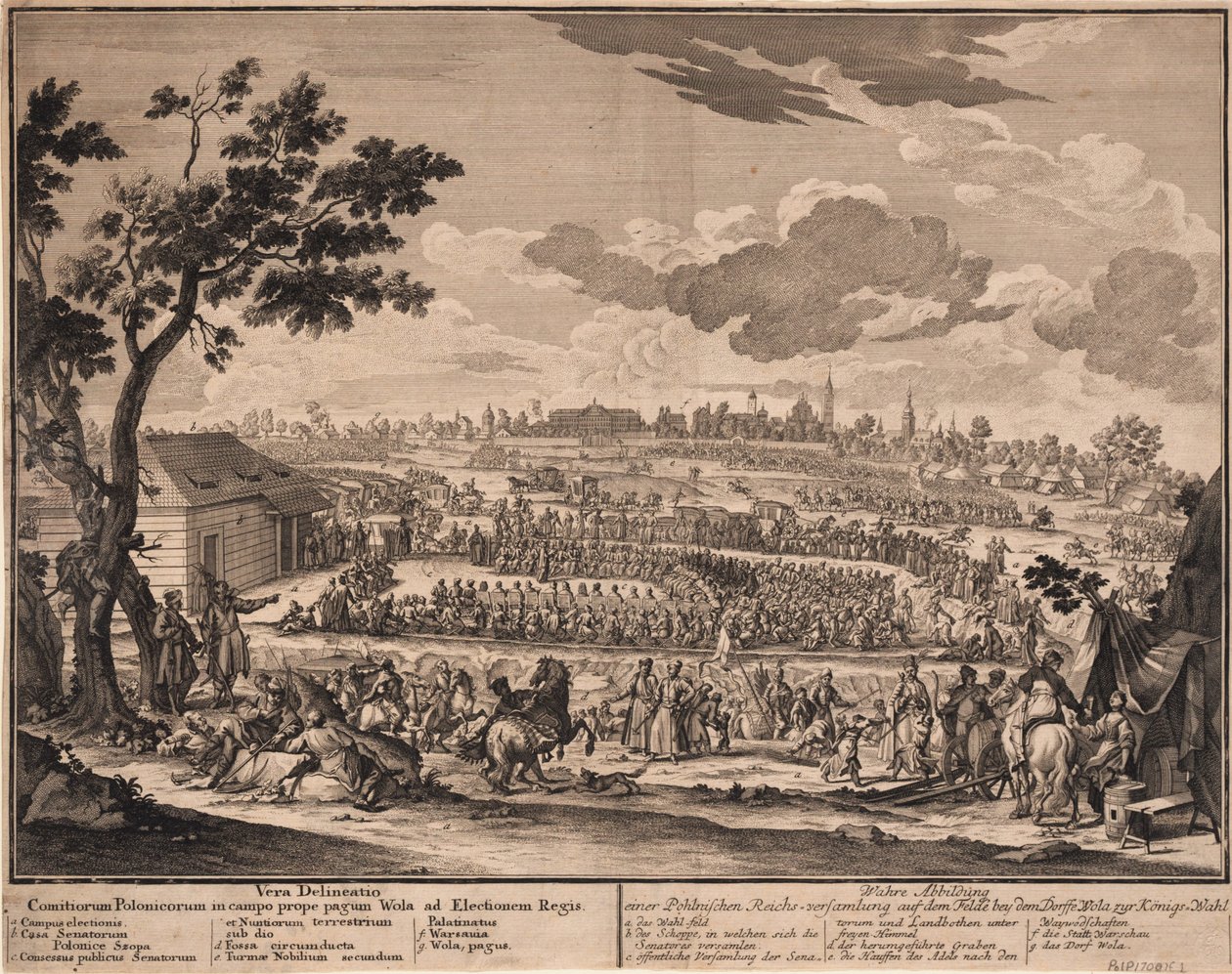 Det frie valget av Augustus II i Wola, utenfor Warszawa, i 1697, 1700 av Unbekannt