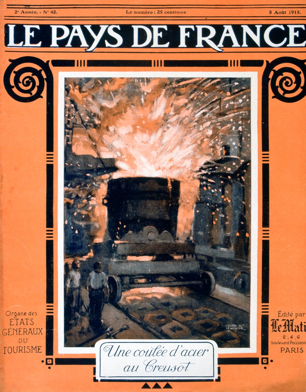 Forsiden av Le Pays de France, 5. august 1915 av Unbekannt