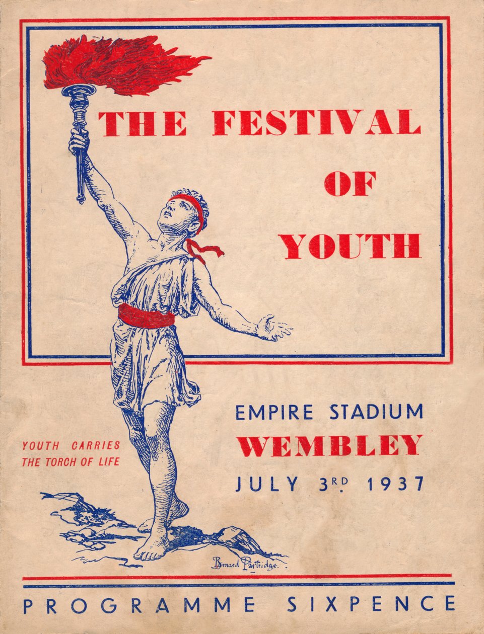 Forsiden av programmet til The Festival of Youth, 1937 av Unbekannt