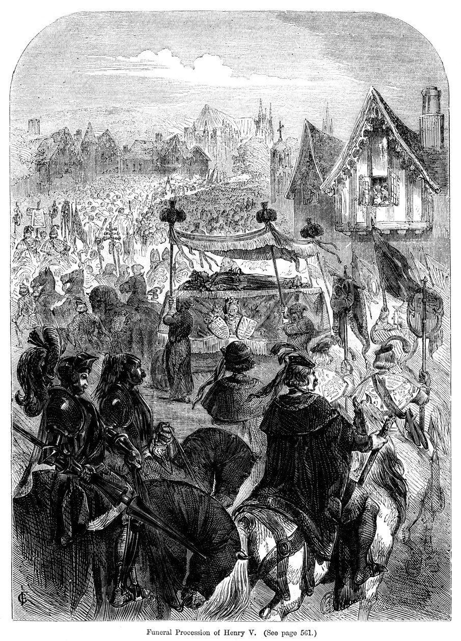 Begravelsesprosesjonen til kong Henry V, 1422 av Unbekannt
