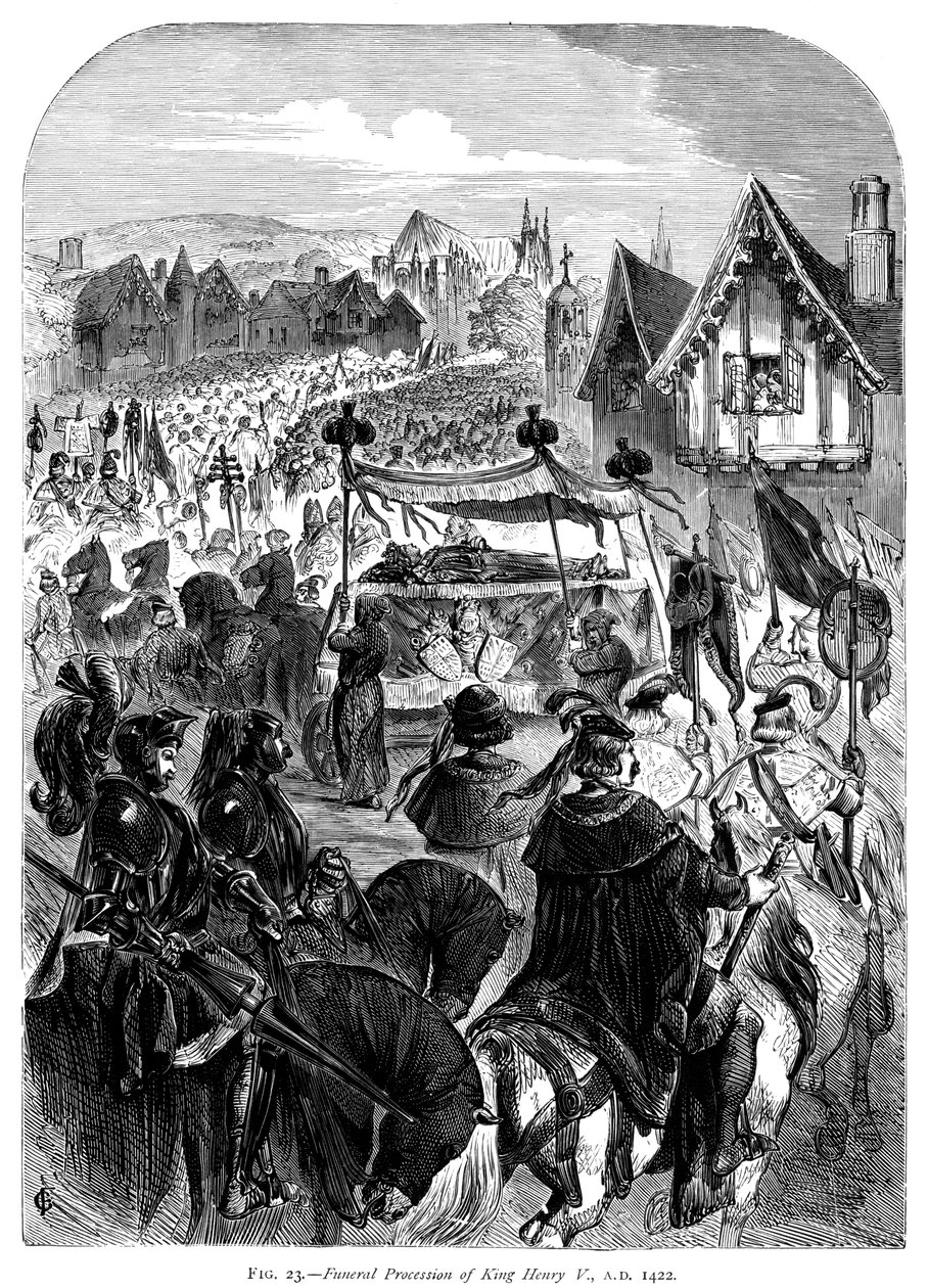 Begravelsesprosesjonen til kong Henry V, 1422 av Unbekannt