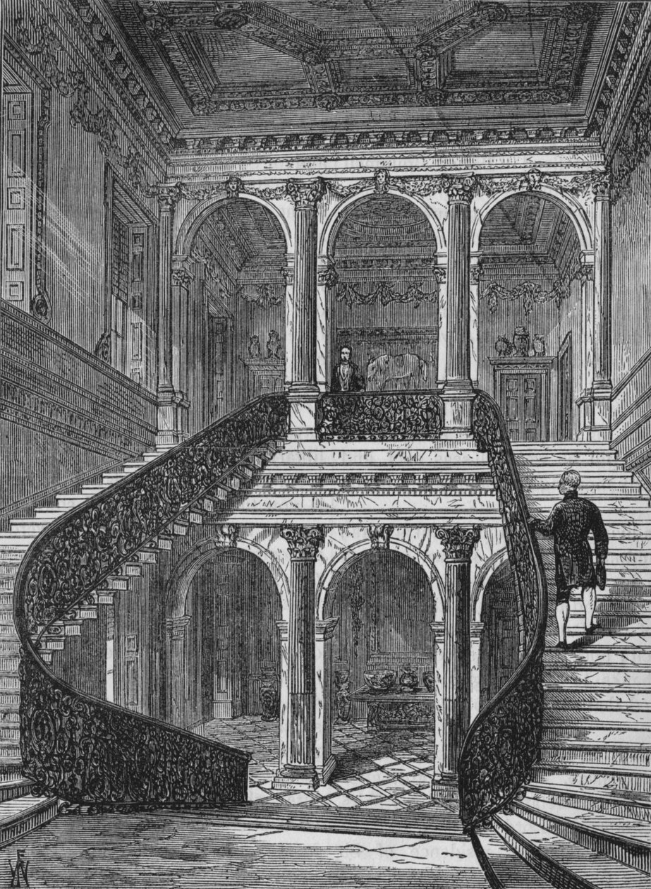 Den store trappen, Chesterfield House, Mayfair, Westminster, London, c1875 1878 av Unbekannt