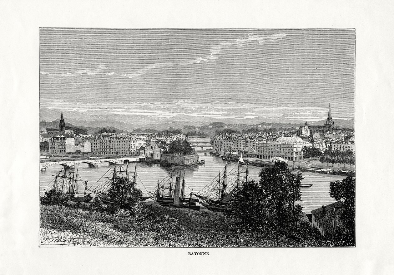 Havnen i Bayonne, Frankrike, 1879 av Unbekannt