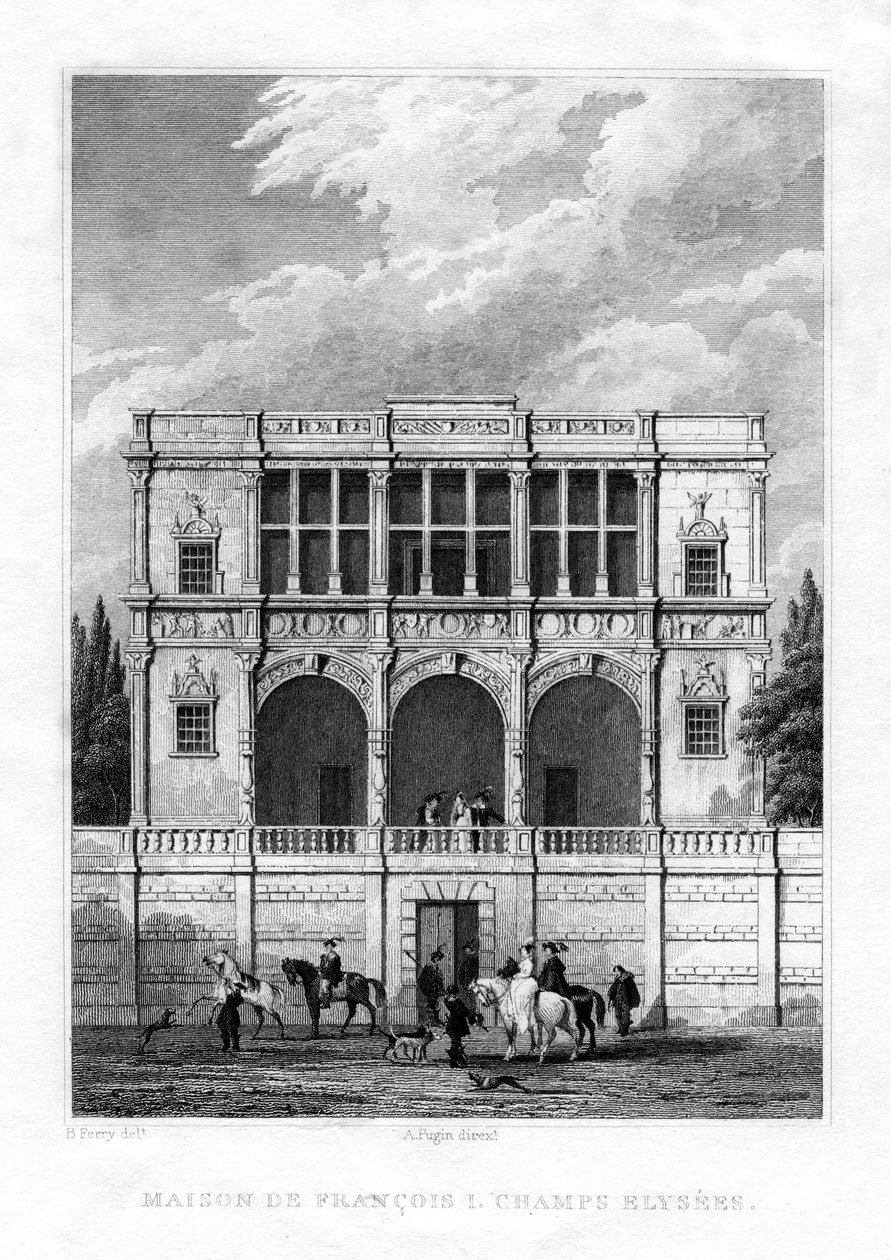 Huset til Frans I, Champs-Elysees, Paris, 1830 av Unbekannt