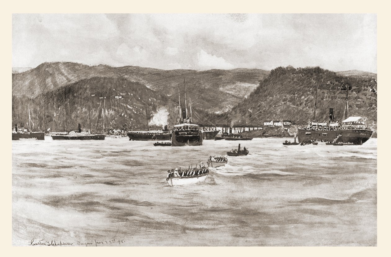 Landingen av Fifth Army Corps under general William R. Shafter ved Daiquirí, Cuba, 22. til 24. juni av Unbekannt