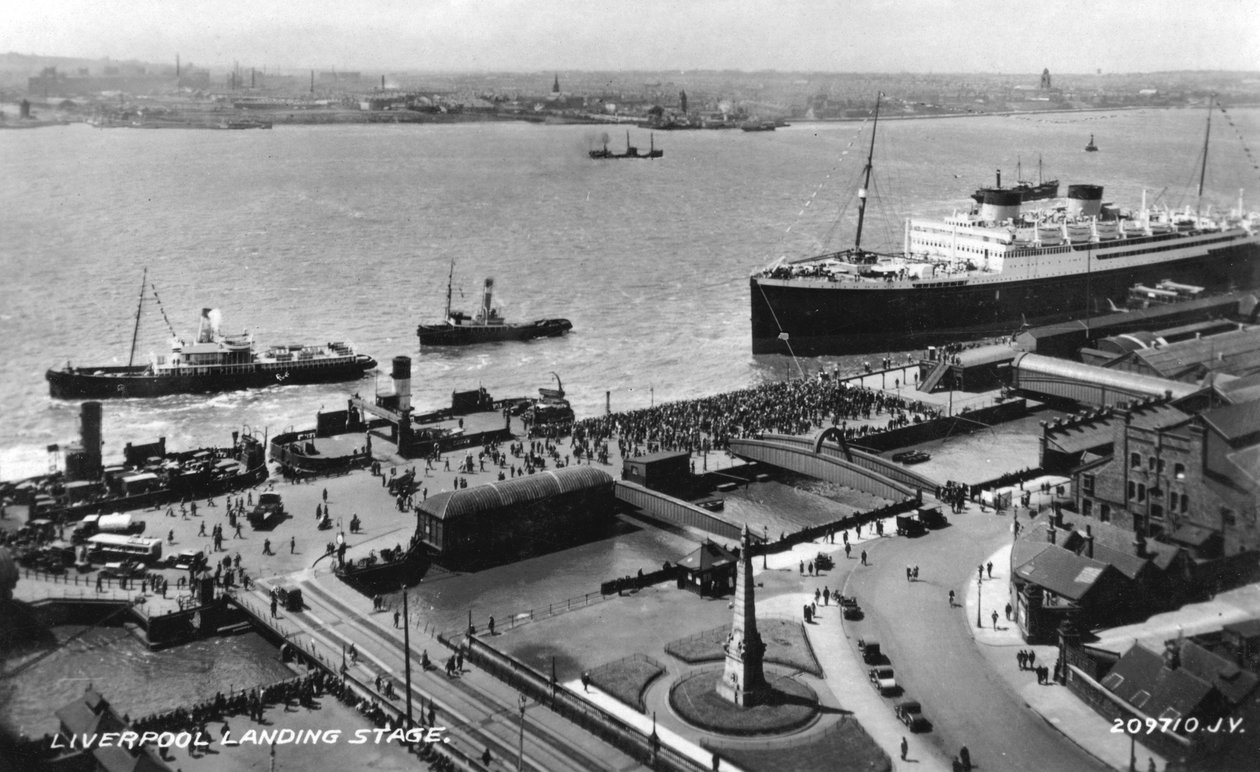 Landingsstadiet ved Liverpool kai, Merseyside, tidlig på 1900-tallet av Unbekannt