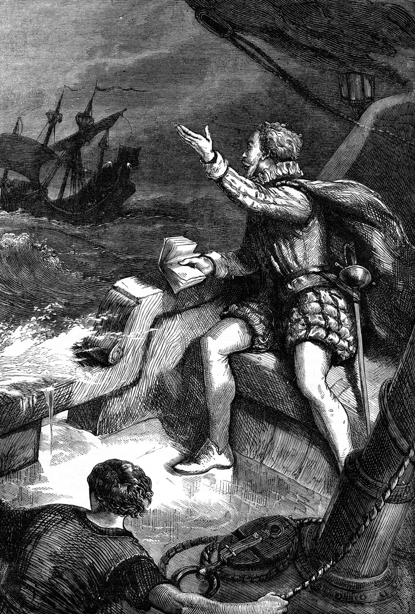 De siste øyeblikkene til Sir Humphrey Gilbert, 1583 c1880 av Unbekannt