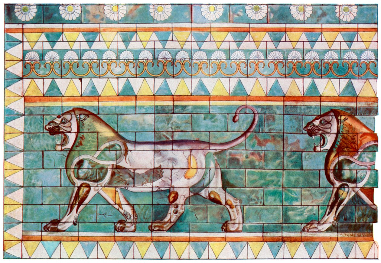 Løvefrisen fra kong Darius vinterpalass i Susa, Iran, 1933-1934 av Unbekannt