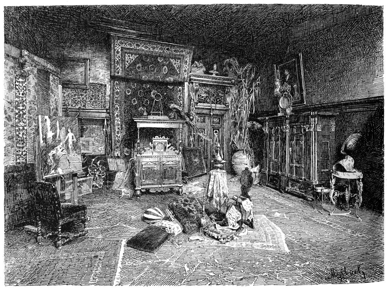 Det lille studioet til Hans Makart, Wien, Østerrike, c1880-1882 av Unbekannt