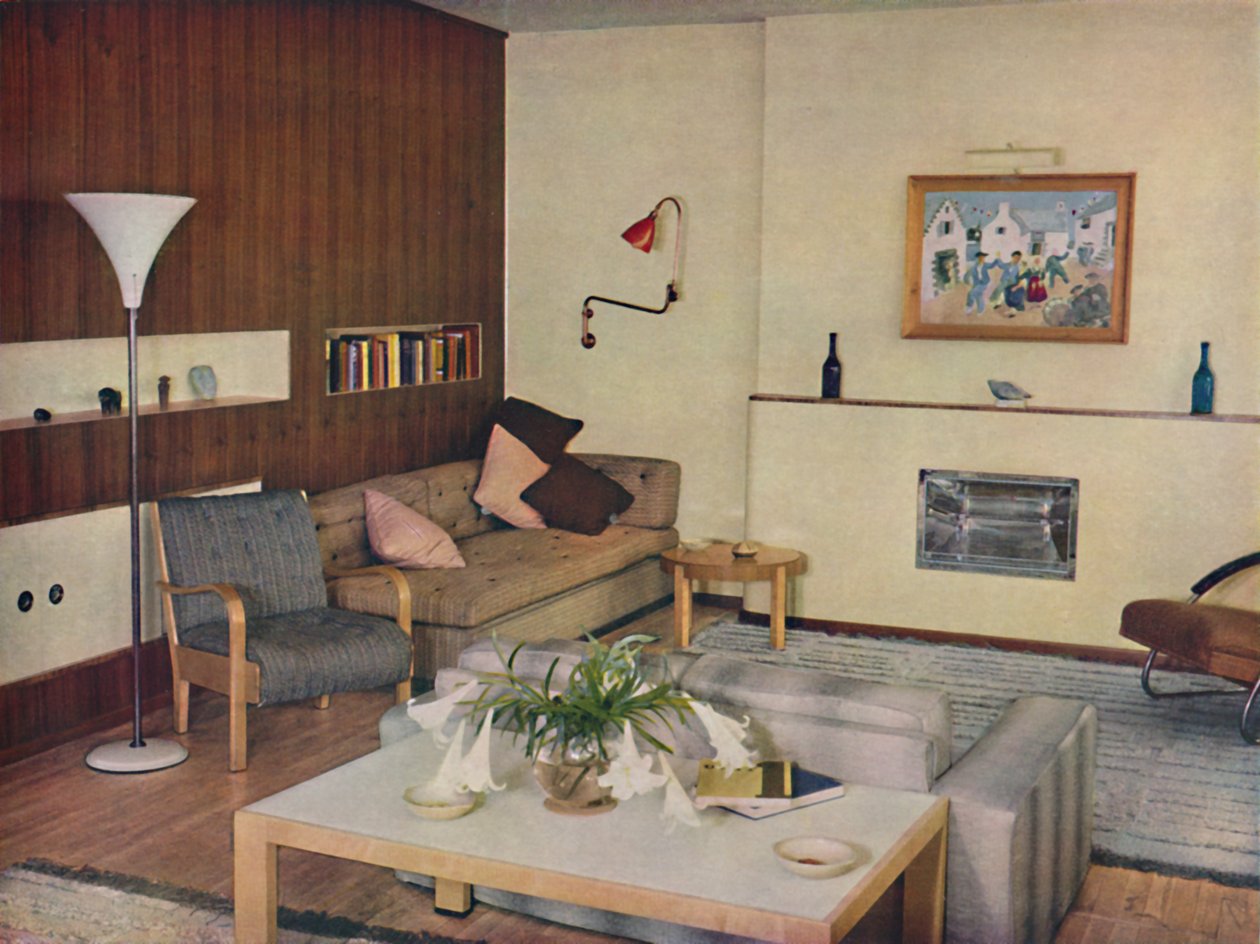 Stuen i en leilighet i London, redesignet av Serge Chermayeff, F.R.I.B.A., 1936 av Unbekannt