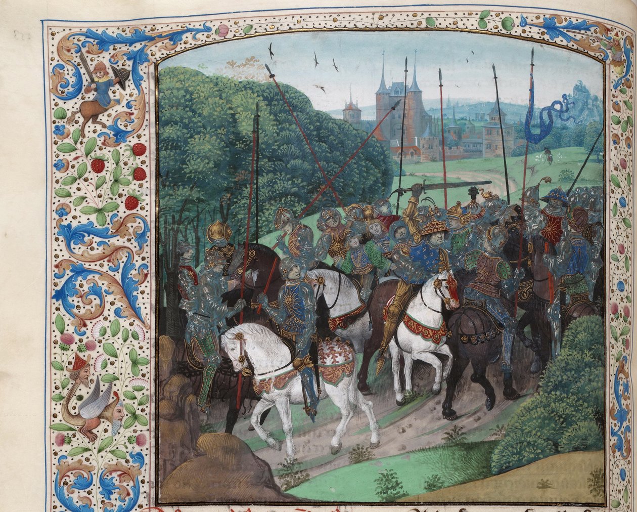 Galskapen til Charles VI i skogen nær Le Mans, ca 1470-1475. av Unbekannt