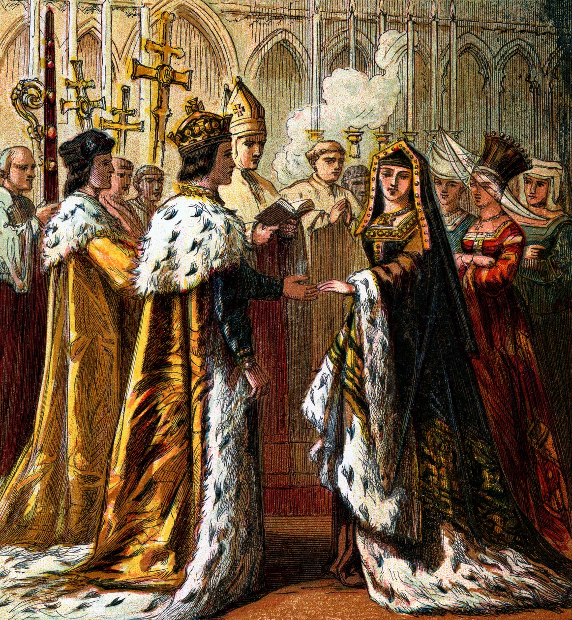 Ekteskapet til Henry VII, 1486, c1850 av Unbekannt