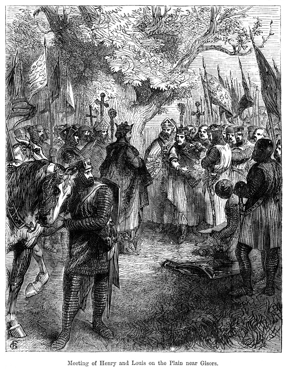 Møtet mellom kong Henry III av England og kong Louis IX av Frankrike på sletten nær Gisors av Unbekannt