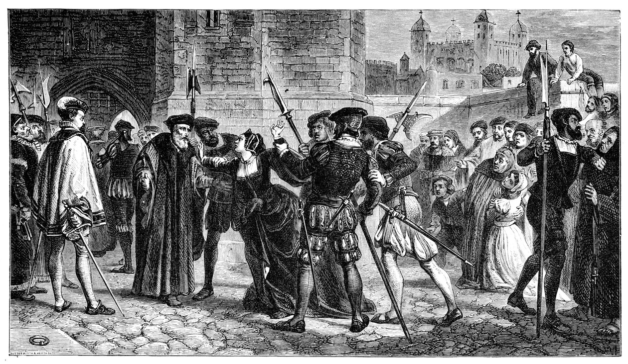Møtet med Sir Thomas More 1478-1535 og hans datter, Margaret, 1800-tallet av Unbekannt