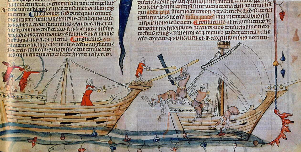 Sjøslaget, ca 1340 av Unbekannt