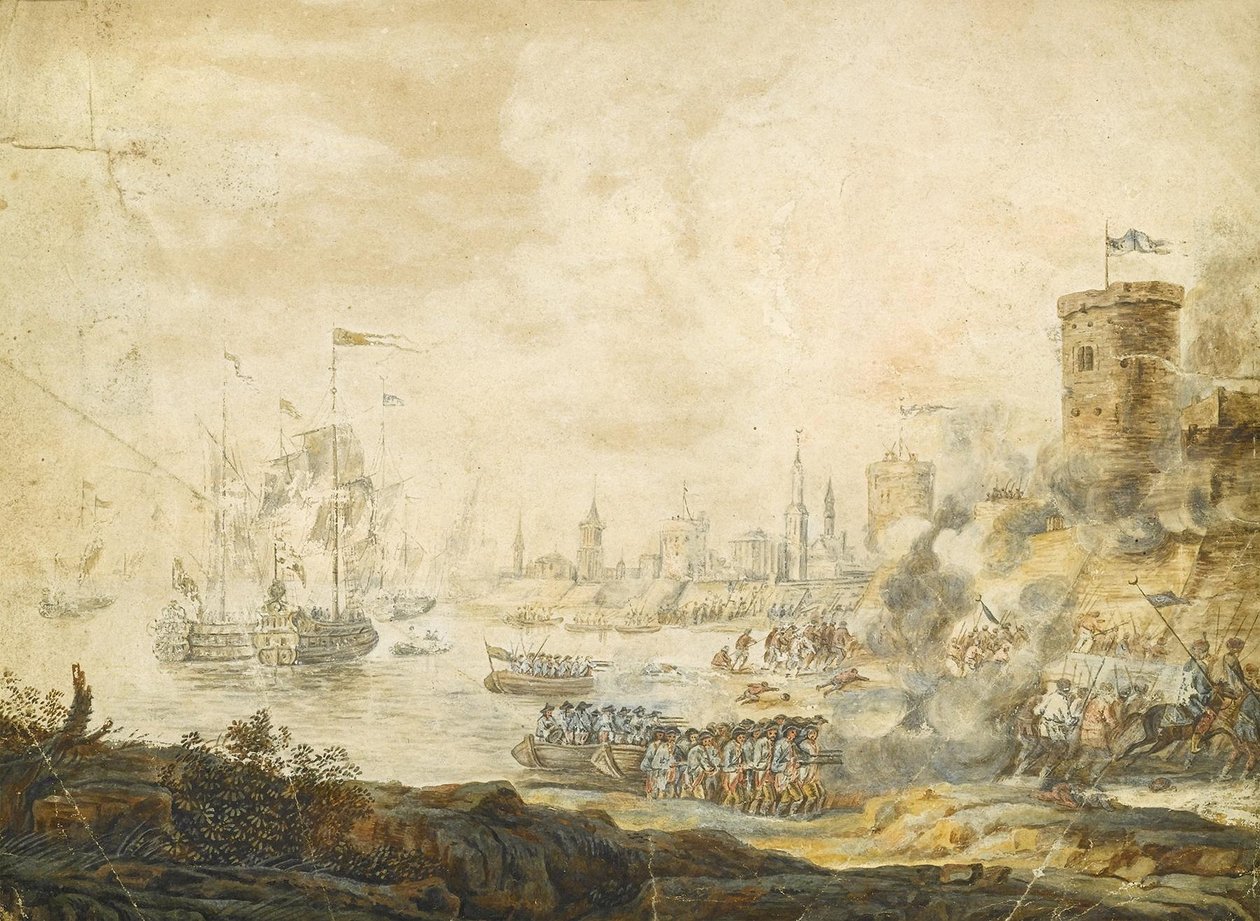 Sjøslaget ved Chesma 5. juli 1770, 1700-tallet av Unbekannt
