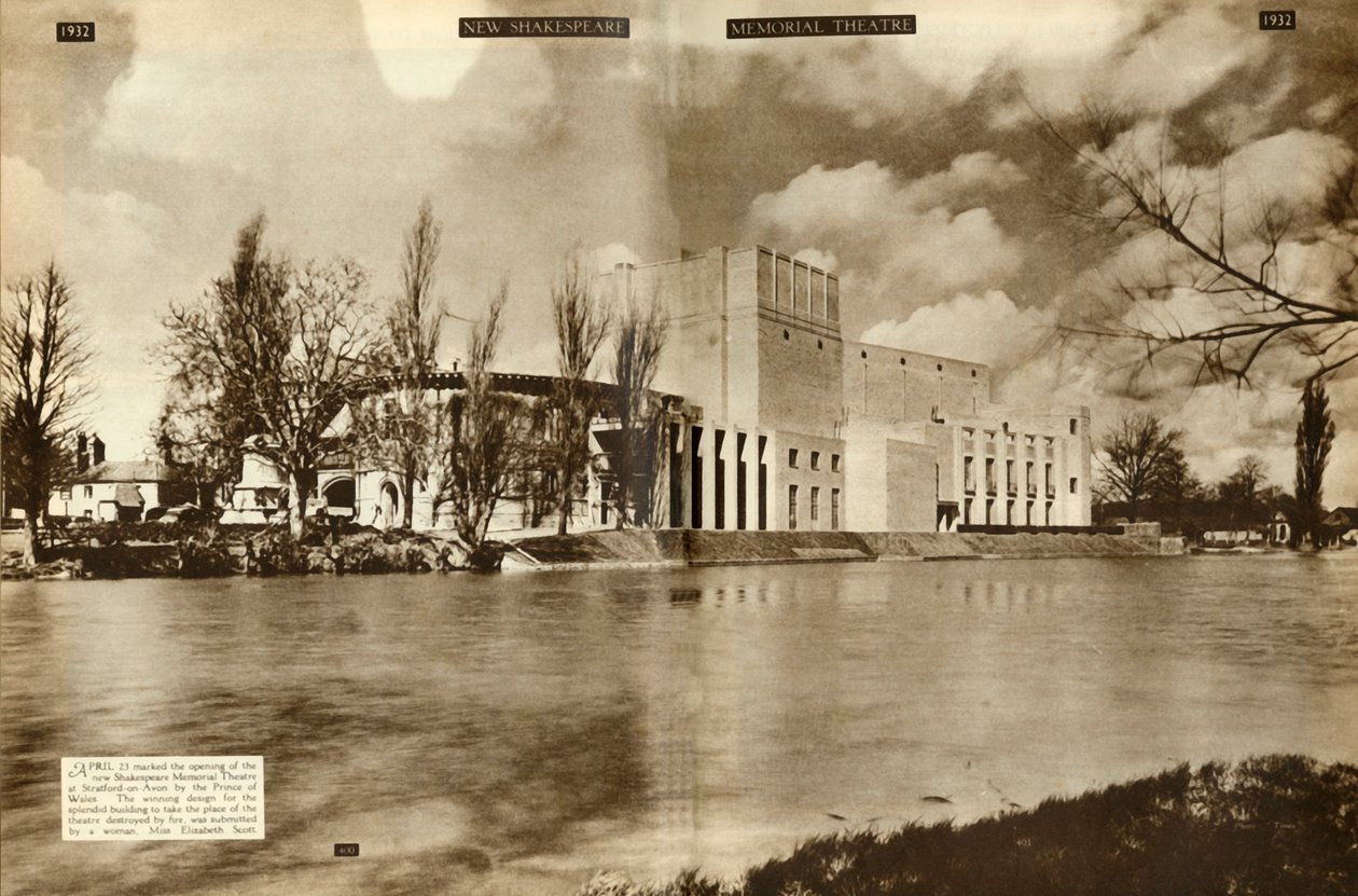 Det nye Shakespeare Memorial Theatre, Stratford-upon-Avon, Warwickshire, 1932, 1935. av Unbekannt