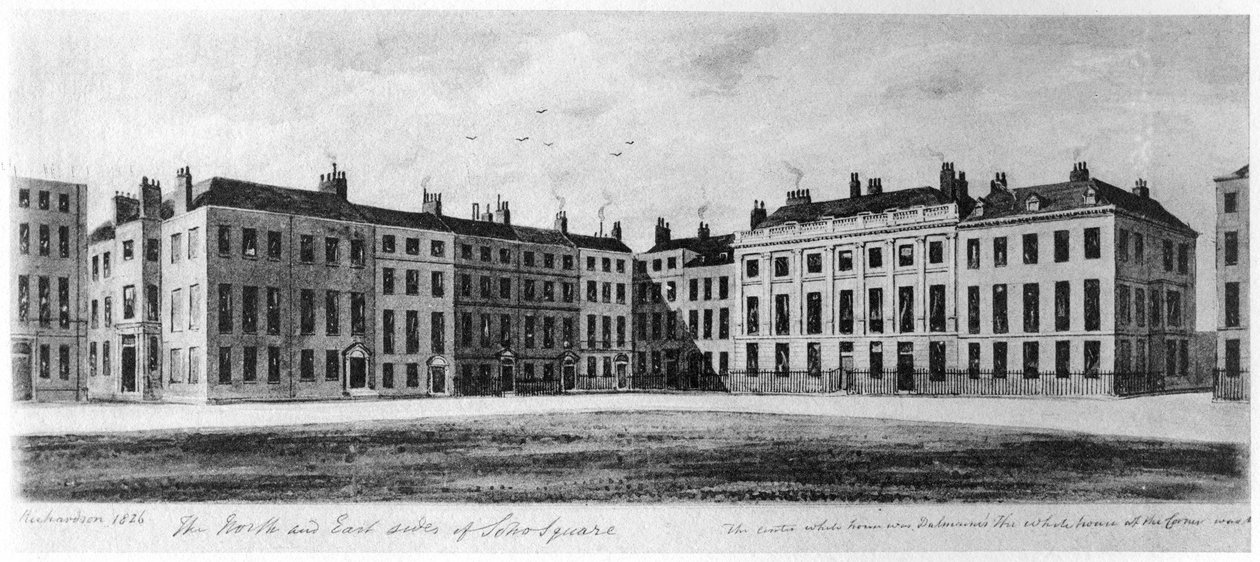 Nord- og sørsiden av Soho Square, London, 1826 1907 av Unbekannt