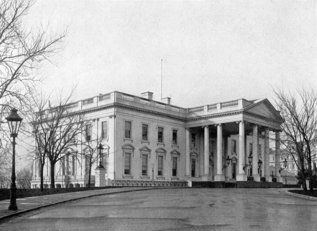 Den nordlige portikken til Det hvite hus, Washington D.C., USA, 1908 av Unbekannt
