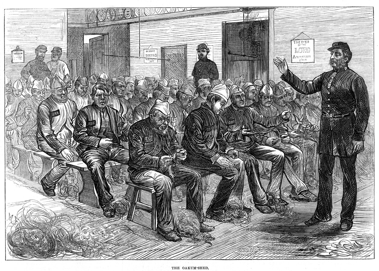 Oakum-skuret, Clerkenwell Prison, London, 1874 av Unbekannt